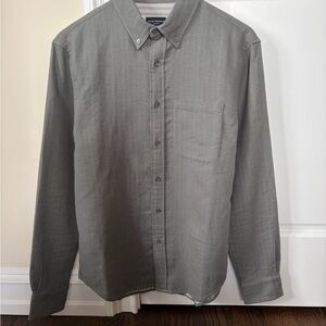 NWOT Club Monaco Men’s Gray/Green Button-Down Double-faced Plaid Shirt
